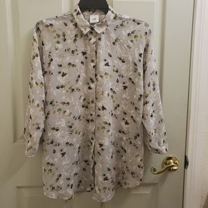 CAbi sheer floral button down